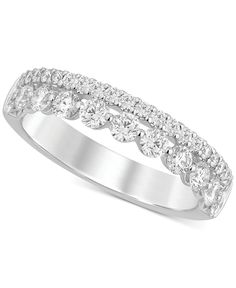 a white gold ring with diamonds on it