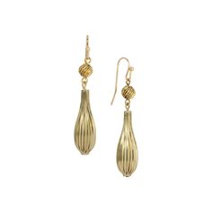 Add a touch of Art Deco-inspired elegance to your jewelry box with these textured gold tone drop earrings from 1928. Add a touch of Art Deco-inspired elegance to your jewelry box with these textured gold tone drop earrings from 1928. FEATURES Length: 50 mm Backings: fishhook Metal: alloy Plating: gold tone Finish: polished Not appropriate for children 14 years old and younger. Size: One Size. Color: Yellow. Gender: female. Age Group: adult. Elegant Antique Gold Earrings With Lever Back Ear Wires, Gold Teardrop Earrings With Gold Beads, Elegant Brass Teardrop Earrings With French Hook, Elegant Teardrop Earrings With French Hook In Brass, Elegant Teardrop Antique Gold Earrings, Beaded Drop Earrings, Art Deco Inspired, Gold Texture, Fish Hook