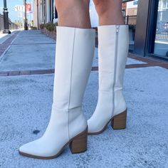 Vapor Pointed Toe Off White Boot - Lyla's: Clothing, Decor & More - Plano Boutique Off White Boots, Tie Headband, Cute Boots, White Boots, Loungewear Sets, Clothes Gift, Fall Outfit, Uganda, Knee High Boots