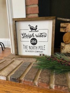 there is a sign that says sleigh rides the north pole