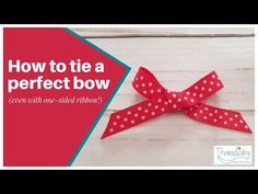 Here's a quick and easy method to tie a bow that works perfectly every time, even with one-sided ribbon! Great for adding some flair to your craft projects. Diy Gift Bow, Ribbon Bow Tutorial, Make A Bow, Sewing Projects Free