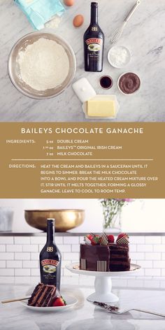 the ingredients for bailey's chocolate ganache