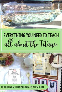 there is a table with food on it and the words everything you need to teach all about