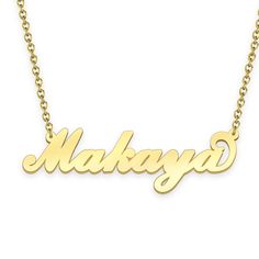 Makaya name necklace Gold Custom Necklace, Personalized Gifts For Her 
								Add something extra special to your jewelry box with Name Necklace Official engravable necklaces.
								The Makaya's 14k gold name necklace is best gifts for Makaya. Name Necklace Official provides affordable engravable jewelry that won't 
								break the bank. In addition, these pieces make for very thoughtful and appreciated gifts for friends and family. 
								And whether valentine's day gifts, mother's day gifts, christmas gifts, wedding gifts, graduation gifts, birthday gifts,
								 NAME NECKLACE are all the best gift choice store. Gold Letter Name Necklace For Mother's Day, Custom Name Letter Necklace In Yellow Gold, Custom Name Yellow Gold Letter Necklace, Mother's Day Gold Letter Name Necklace, Gold Nameplate Necklace For Mom, Nameplate Necklace For Mom, Gold Nameplate Necklace - Gift For Mom, Gold Nameplate Necklace As Gift For Mom, Gold Engraved Letter Name Necklace