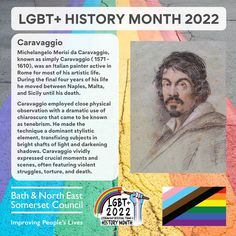 a poster with an image of a man in the middle and rainbows around him