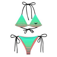 Stay comfortable and beach ready all summer in this FYC String Bikini set. It’s made from soft recycled polyester with double-layering and UPF 50+. Style the straps how you like, and get ready to swim! • Soft and stretchy material with UPF 50+ • Sizes up to 4XL • Bikini top comes with removable padding for comfort • Multiple ways to tie and style the bikini set Disclaimer: To make your All-Over Print Recycled String Bikini last longer, thoroughly rinse it off after each use and get rid of any ch Sporty Swimwear With Uv Protection For Summer, Sporty Swimwear For Beach Season Vacation, Sporty Swimwear For Vacation Swimming, Sporty Swimwear For Vacation, Summer Sports Swimwear With Adjustable Straps, Sporty Multicolor Swimwear For Sunbathing, Adjustable Nylon Swimwear For Beach Season, Beachy Sports Swimwear For Summer, Sports Swimwear With Adjustable Straps For Summer