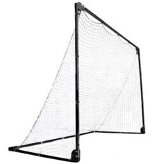 a baseball batting cage with the net attached to it's side and bottom corner