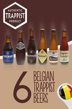 there are six different types of beer on this page with the caption 6 pelican trappist beers