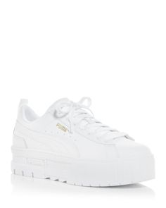 Puma Women's Mayze Classic Platform Low Top Sneakers Puma Mayze Platform, Shoes Puma Women, Platform White Shoes, Trendy Platform Sneakers, Puma Platform Sneakers Outfit, Platform Sneakers Outfit Summer, Puma Mayze Outfits, Shoe Ideas For Women, Platform Puma Sneakers