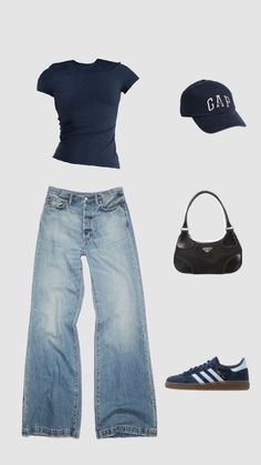 Don’t Know What To Wear Outfit, Old Money Outfits Women Casual, Cute Outfits 2024, Basic Style Outfits, Outfit Inspo Jeans, Navy Blue Fits, Navy Outfit Ideas, Navy Outfits, 2024 Clothes