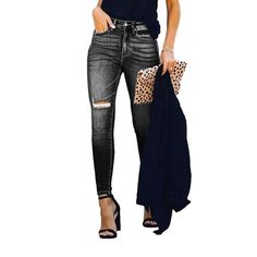 Bring an edgy. urban style to your wardrobe this Spring-Summer with our 2023 Collection Frayed Leg Women's Skinny Jeans! Crafted from stretchy denim. these mid-rise jeans feature a zipper and button closure and boast a unique vintage flair with their torn legs and natural hem. Perfect for a night out or your everyday looks. these jeans will make you look and feel fabulous!Distinctive Features: Ripped Legs: Show off your unique style with these streetwear jeans. featuring ripped legs for a vintag Trendy High Rise Jeans With Zipper Closure, Trendy High-rise Jeans With Zipper Closure, Casual High Rise Jeggings With Zipper Closure, Casual High-rise Jeggings With Zipper Closure, Non-stretch High Waist Jeans With Zipper Closure, Trendy Slim Pants For Fall, Trendy Non-stretch Slim Jeans, Trendy Slim Fall Pants, Trendy Slim Fit Bottoms With Zipper Closure