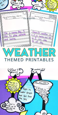 weather themed printables for kids to practice their writing skills