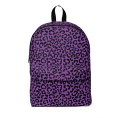 💜 This Purple and Black Leopard Print Backpack will add a pop of color to your journeys. ✈️ 🚌 ✏️ With a classic look that never goes out of style, durable construction, and details for all-day carrying comfort, this customizable backpack is a must-have for the daily commute to school or occasional casual travel.  👑 Suitable for Kids, Teens, and Adults! ✨Made of 15.5 oz. Soft Nylon ✨Lightweight, waterproof, and tear resistant  ✨Padded back and adjustable padded shoulder straps ✨4 Pockets: 1 fr Trendy Purple Softback Backpack, Trendy Purple Backpack For Travel, Back To School Purple Softback Backpack, Purple Softback Backpack For Back To School, Scene Clothes, Scene Outfits, Black Leopard Print, Leopard Animal, Soft Bristle Brush