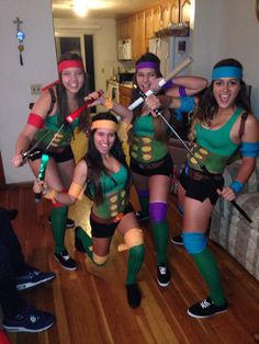 Teenage Mutant Ninja Turtles Halloween Costume, Superhero Squad, Tmnt Girls, Cute Group Halloween Costumes, Best Friend Halloween Costumes, Trio Halloween Costumes