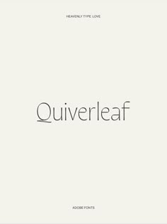 the word quilvereaf is written in black and white on a light background