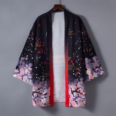 Trendy Fashion Men Women Kimono Cardigan Jacket Coat Yukata Haori Floral Top Unisex Outwear, Womens Coats Jackets Green Haori, Haori Pattern, Moda Kimono, Kimono Outerwear, Festival Attire, Mode Kimono, Cardigan Kimono, Kimono Coat, Blossom Print