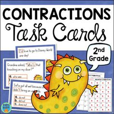 a poster with words and pictures on it that says,'congratulations task cards 2nd grade