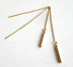 LINE THREADER  | line earrings, long earrings, gold earrings, chain earrings, tread earring, geometr Minimalist Linear Earrings With Delicate Chain, Minimalist Linear Earrings With Adjustable Chain, Minimalist Linear Drop Earrings With Adjustable Chain, Minimalist Long Drop Linear Earrings With Adjustable Chain, Minimalist 14k Gold Filled Threader Earrings, Minimalist Brass Threader Earrings For Everyday, Minimalist Gold Threader Earrings With Adjustable Chain, Minimalist 14k Gold Threader Earrings With Delicate Chain, Minimalist 14k Gold Linear Earrings With Adjustable Chain