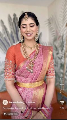 Pellikuthuru Blouse Designs, Bridal Saree Blouse Designs Latest, Blouse Works For Pattu Sarees, Pink Blouse Embroidery Designs, Pink Blouse Work Designs Pattu, Pastel Pattu Saree, Pink Maggam Work Blouse Designs, Pellikuthuru Sarees, Kundan Work Blouse Designs