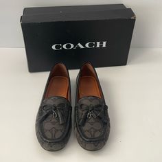 Coach Women’s Moira Loafer Size 6 Fg2495 Good Condition Never Worn Soles Is In Good Condition Box Is A Little Damaged Casual Coach Loafers For Work, Casual Black Flat Tassel Loafers, Coach Casual Loafers With Flat Heel, Coach Formal Loafers With Flat Heel, Coach Loafers With Flat Heel For Formal Occasions, Coach Formal Loafers For Fall, Casual Coach Loafers With Flat Heel, Casual Coach Loafers For Spring, Casual Black Tassel Loafers With Closed Toe