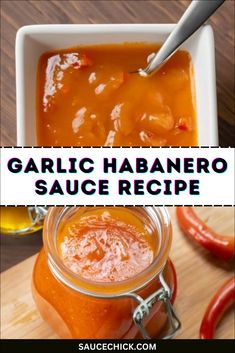 garlic habanero sauce recipe in a glass jar