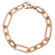 Alex Jona design collection, hand crafted in Italy, 18 karat rose gold chain bracelet. Dimension: L 8 in X W 0.12 in - L 20.5 cm X W 3.06 mm Weight 17.3 gr Alex Jona jewels stand out, not only for their special design and for the excellent quality of the gemstones, but also for the careful attention given to details during all the manufacturing process. Alex's passion for jewels flows in splendid pieces entirely hand-crafted according to the best goldsmith Italian tradition. This piece will arri Elegant Pouch, Italian Traditions, Gold Chain Bracelet, Gold Link Chain, Link Chain Bracelet, Gold Link, Rose Gold Chain, Gold Bracelet Chain, Balboa