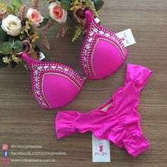 Biquíni Luxo Pink Calcinha de Amarrar Honeymoon Ideas, Mermaid Tattoo, Moda Jeans, Lingerie Outfits, Beach Wears, Lingerie Fashion, Beach Wear, Festival Bra, Womens Swimwear