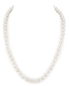 Featuring high-luster, hand-picked round pearls that measure in between 7.0-7.5mm, our White Freshwater Pearl Necklace can be easily customized to perfectly match your outfit of choice. Select your desired clasp closure from our gold and sterling silver range, available in a variety of styles, from sleek to filigree and Victorian-inspired.

Whether you opt for a retro-chic choker length measuring 16'' or an ultra-long 68'' quad length for a dramatic entrance at the next gala opening, our Fresh Akoya Pearl Necklace, Layered Pearl Necklace, Buy Pearls, Pearl Necklace Set, White Pearl Necklace, Buy Necklace, Pearl Necklaces, Freshwater Pearl Bracelet, Freshwater Pearl Necklace