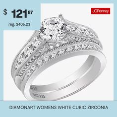 a white gold ring with diamonds on it and the price is $ 12 95 reg $ 6 00 22