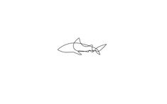 a black and white drawing of a shark