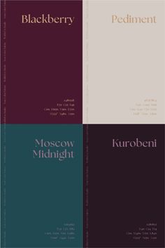 four books with different font and numbers on them, each containing the same color scheme