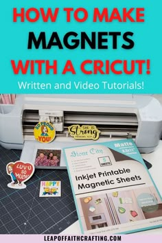 the instructions for how to make magnets with a cricut and stickers