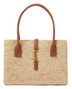 Find SAINT LAURENT Panier Rectangle Leather-trimmed Raffia Tote Bag on Editorialist. Material: leather. Lining: leather. Made in Italy. Designer color name: Naturale + Brick. Ysl Tote Bag, Ysl Tote, Saint Laurent Tote, Raffia Tote Bag, Designer Clutch Bags, Straw Beach Bag, Spring Bags, Designer Clutch, Raffia Bag