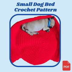 small dog bed crochet pattern with blue border