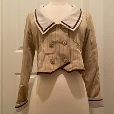 Find many great new & used options and get the best deals for axes femme kawaii - Striped double button jacket - tan colorway - new w/ tags at the best online prices at eBay! Free shipping for many products! Button Jacket, Axes, Jacket Buttons, Sewing Inspiration, Coats Jackets Women, Fashion Inspo Outfits, Women's Jacket, Coats For Women, Coats Jackets