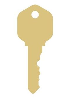 a golden key on a white background