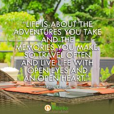 a table with an open heart on it and a quote about life is about the adventures you take and the memories you make so travel often