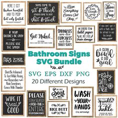 bathroom signs svg bundle with different styles and designs for use in the design process