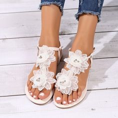 Category:Wedding Shoes,Sandals; Upper Materials:PU; Season:Summer; Heel Type:Flat Heel; Gender:Women's; Type:Wedding Sandals,Bridal Shoes,Bridesmaid Shoes; Style:Minimalism,Bohemia,Casual; Heel Height(inch):<1; Outsole Materials:Rubber; Occasion:Party,Daily,Beach; Closure Type:Loafer; Pattern:Embroidered; Listing Date:01/24/2024; Production mode:External procurement; 2024 Trends:Boho Beach; Size chart date source:Provided by Supplier. Bridal Shoes Flats Sandals Summer, Boho Wedding Shoes Heels Brides, Boho Sandals For Wedding, Wedding Shoes Sandals For Bride, Bridal Shoes Flats Sandals Beach, Boho Bridesmaid Sandals, Bridesmaid Shoes Flat, Wedding Shoes For Bride, Wedding Shoes Sandals