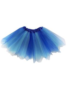 a blue and white tulle skirt on a white background