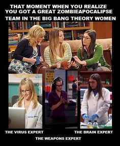 the big bang theory show poster with four women talking to each other and two men sitting down