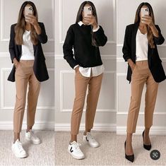 Smart Casual Women, Smart Casual Work Outfit, Casual Work Outfits Women, Office Casual Outfit, Office Outfits Women, Business Casual Outfits For Work, Stylish Work Outfits, Brown Pants