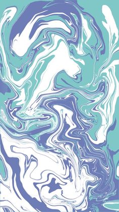 an abstract painting with blue and white colors