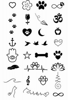 the various symbols and designs used in tattoo design for dogs, cats, and other animals