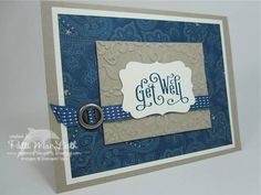 a close up of a card on a white background with blue and gray accents,