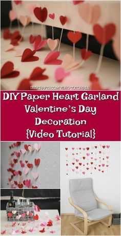 paper heart garland valentine's day decoration video