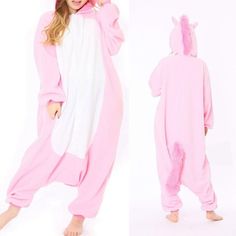 Brand New Magical Unicorn One Piece Pink Pajama Sleepwear. Button Closure, **Missing Interior Tags.*** Sz Xl $45 White Blonde Wig, Colorful Ponytail, Unicorn Onesie, Plush Pajama Pants, Pink Pajama, Extensions Clip In, Pink Onesie, Colored Hair Extensions, Neutral Tops