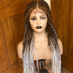 Beautiful Cornrow / Box Braid Wig Color: 2 Tone ( As Seen In The Pictures ) 26-30 Inches Long / Lace Front Neatly And Tightly Braided To Last Long Braid Wig, Wig Color, Box Braid Wig, Box Braid, Braided Wig, Cornrow, Braids Wig, Color 2, Box Braids