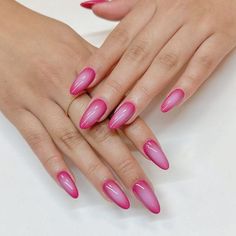 Fitness Barbie, Almond Nail Art, Barbie Nails, Kutek Disney, Unghie Sfumate, February Nails, Purple Nail Designs, Girly Acrylic Nails, Pink Nail Art