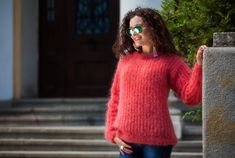 Loose rib Mohair sweater. Lightweight sweater - ribbed pattern, crewneck -perfect city style This is a lightweight sweater, great for your daily routine, walking, boating or all activities you enjoy! This is a cozy rib Christmas sweater, a unique 100 % hand knitted piece of art This sweater can be custom ordered in any color, size that you desire Do not hesitate to contact us for any custom idea you may have All measurements are taken with the item flat and not stretched. Please check carefully Winter Crew Neck Sweater As Gift, Cozy Sweater For Fall Gift, Crew Neck Sweater As Fall Gift, Cozy Fall Sweater Gift, Crew Neck Sweater For Fall - Great As Gift, Cozy Winter Sweater As Gift, Cozy Winter Sweater For Gift, Cozy Winter Sweater Gift, Knitted Long Sleeve Sweater Gift